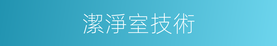 潔淨室技術的同義詞