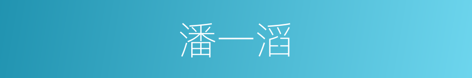 潘一滔的同义词
