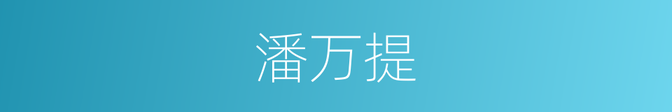 潘万提的同义词