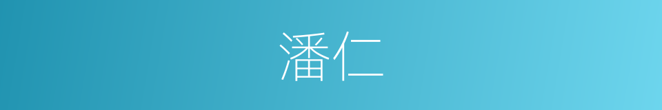 潘仁的意思
