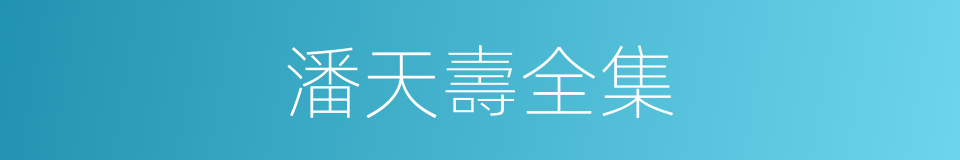 潘天壽全集的同義詞