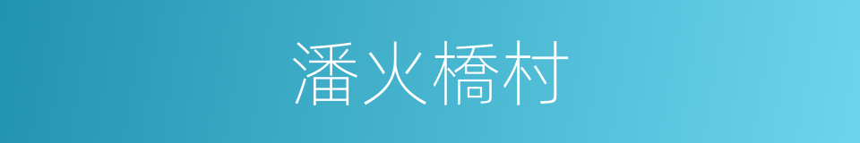 潘火橋村的同義詞
