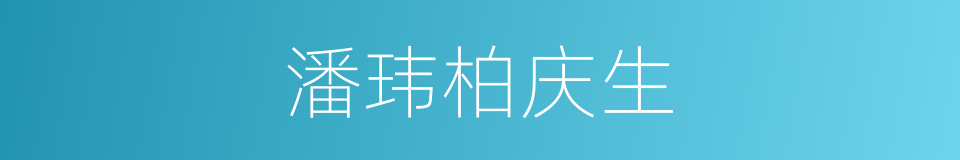 潘玮柏庆生的同义词