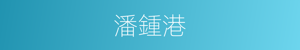 潘鍾港的同義詞