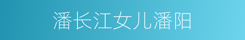 潘长江女儿潘阳的同义词