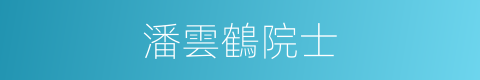 潘雲鶴院士的同義詞