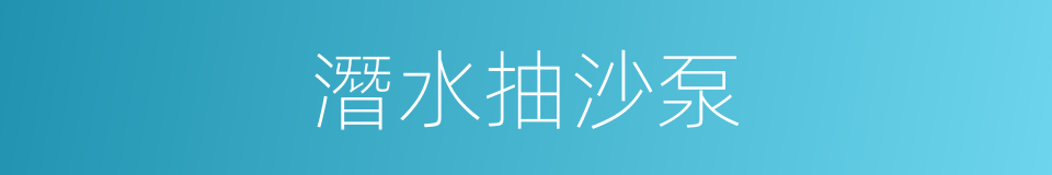 潛水抽沙泵的同義詞