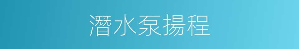 潛水泵揚程的同義詞