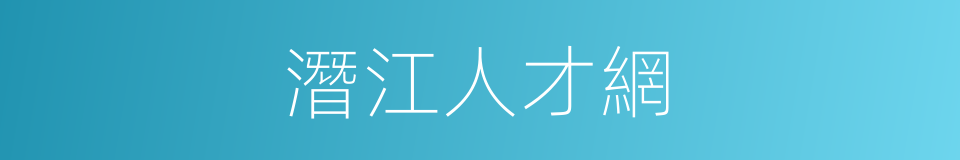 潛江人才網的同義詞