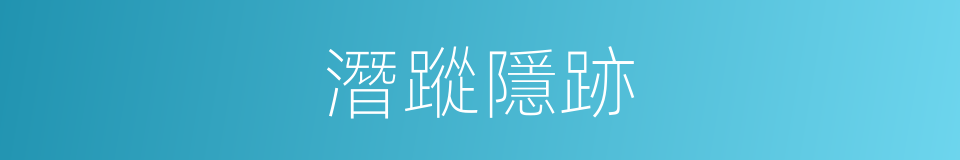 潛蹤隱跡的意思