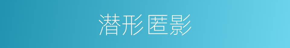 潜形匿影的意思