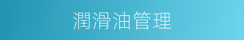 潤滑油管理的同義詞