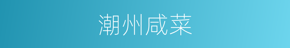 潮州咸菜的同义词
