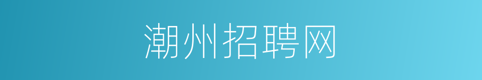 潮州招聘网的同义词