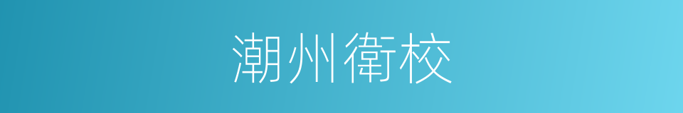 潮州衛校的同義詞