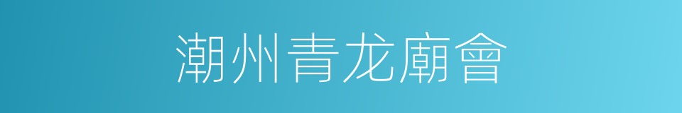 潮州青龙廟會的同義詞