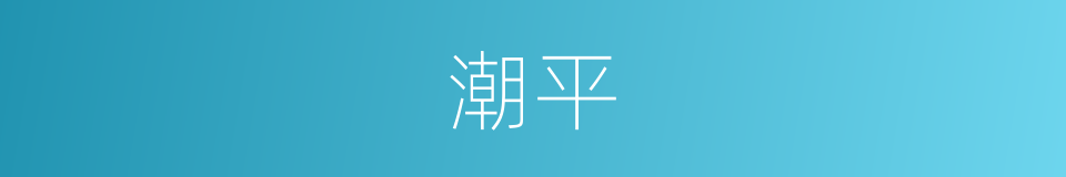 潮平的意思
