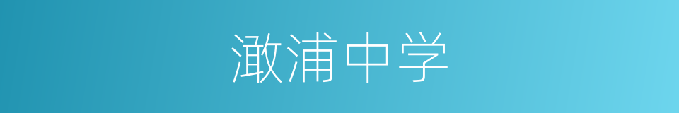 澉浦中学的同义词
