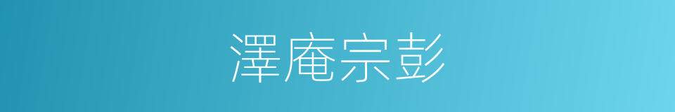 澤庵宗彭的同義詞