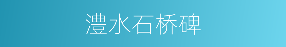 澧水石桥碑的同义词