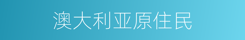 澳大利亚原住民的同义词