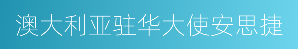 澳大利亚驻华大使安思捷的同义词