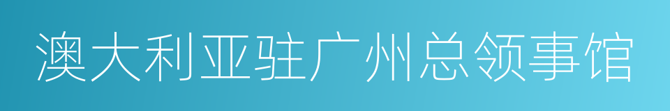 澳大利亚驻广州总领事馆的同义词