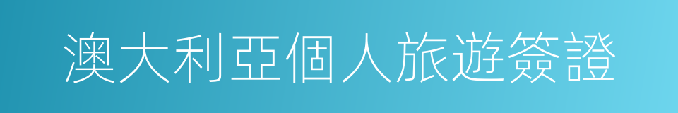 澳大利亞個人旅遊簽證的同義詞