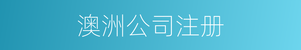 澳洲公司注册的同义词