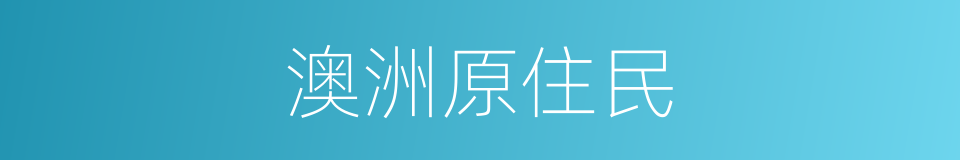 澳洲原住民的同义词