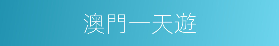 澳門一天遊的同義詞