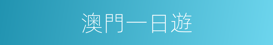 澳門一日遊的同義詞