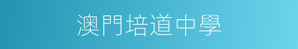 澳門培道中學的同義詞