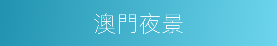 澳門夜景的同義詞