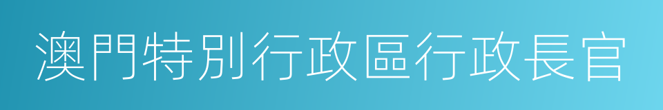 澳門特別行政區行政長官的同義詞