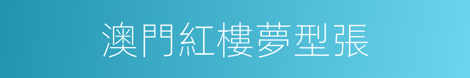澳門紅樓夢型張的同義詞
