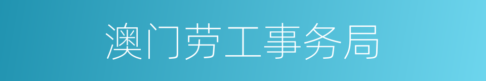 澳门劳工事务局的同义词