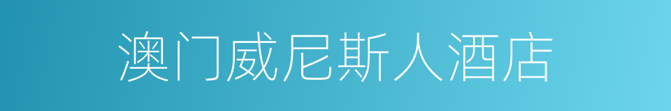 澳门威尼斯人酒店的同义词