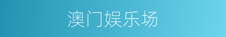 澳门娱乐场的同义词