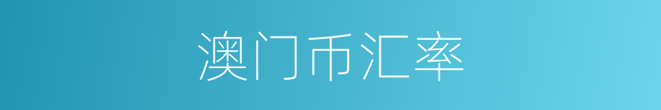 澳门币汇率的同义词