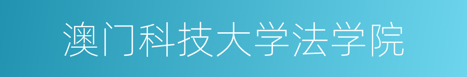 澳门科技大学法学院的同义词