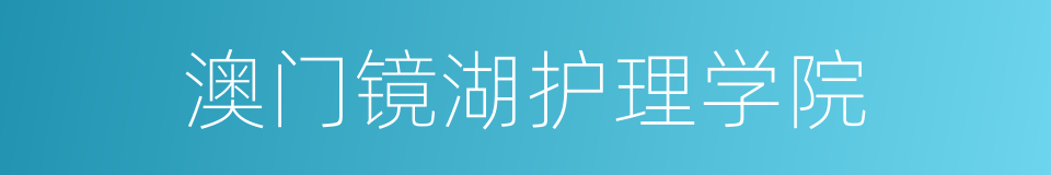 澳门镜湖护理学院的同义词