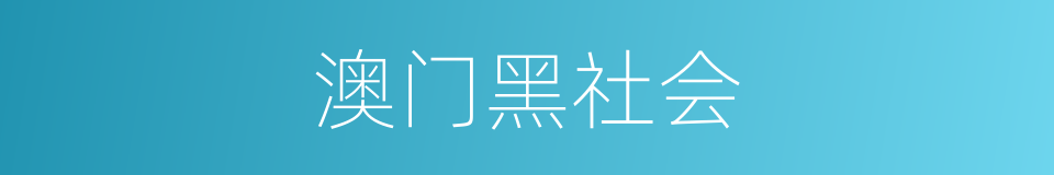 澳门黑社会的同义词