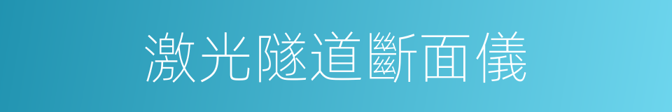激光隧道斷面儀的同義詞