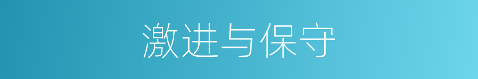 激进与保守的同义词