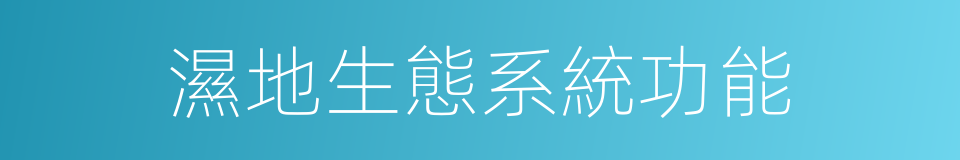 濕地生態系統功能的同義詞