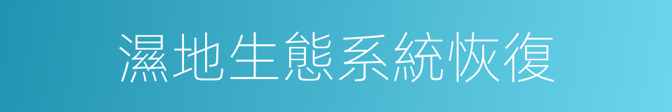 濕地生態系統恢復的同義詞