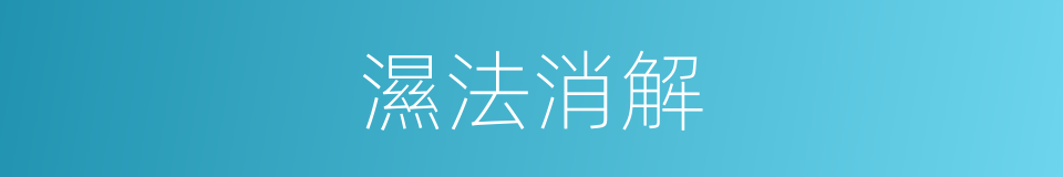 濕法消解的同義詞