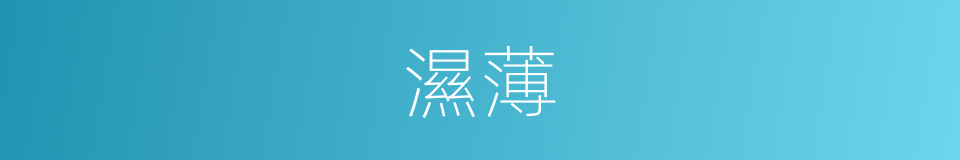 濕薄的意思