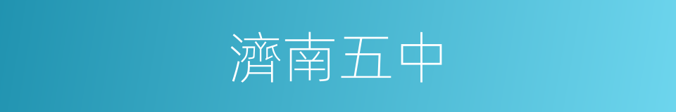 濟南五中的同義詞